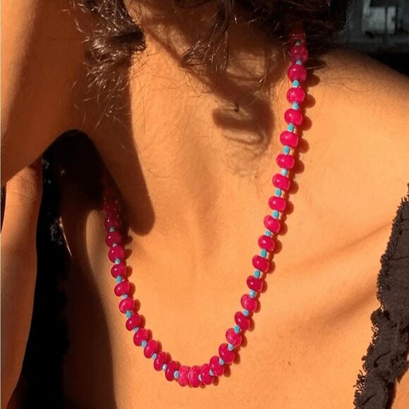 Bohemian summer beaded necklace N528 - Picture 1 of 4